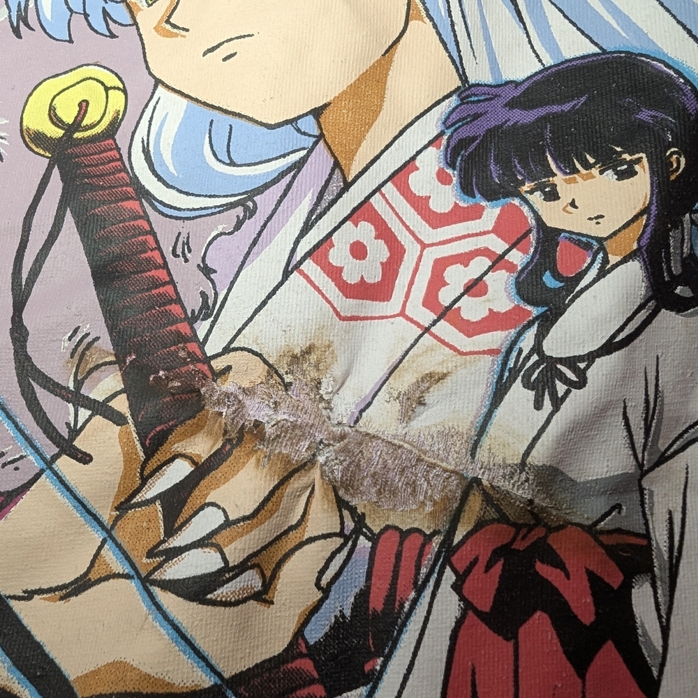🔥 Inuyasha Anime Distressed T-Shirt - Picture 2 of 5